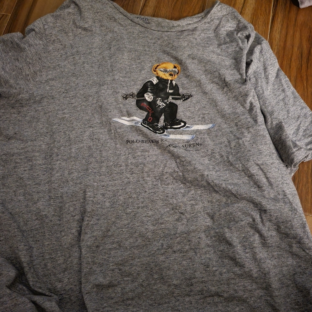 Polo Skiing Bear 3xlt Tshirt EUC